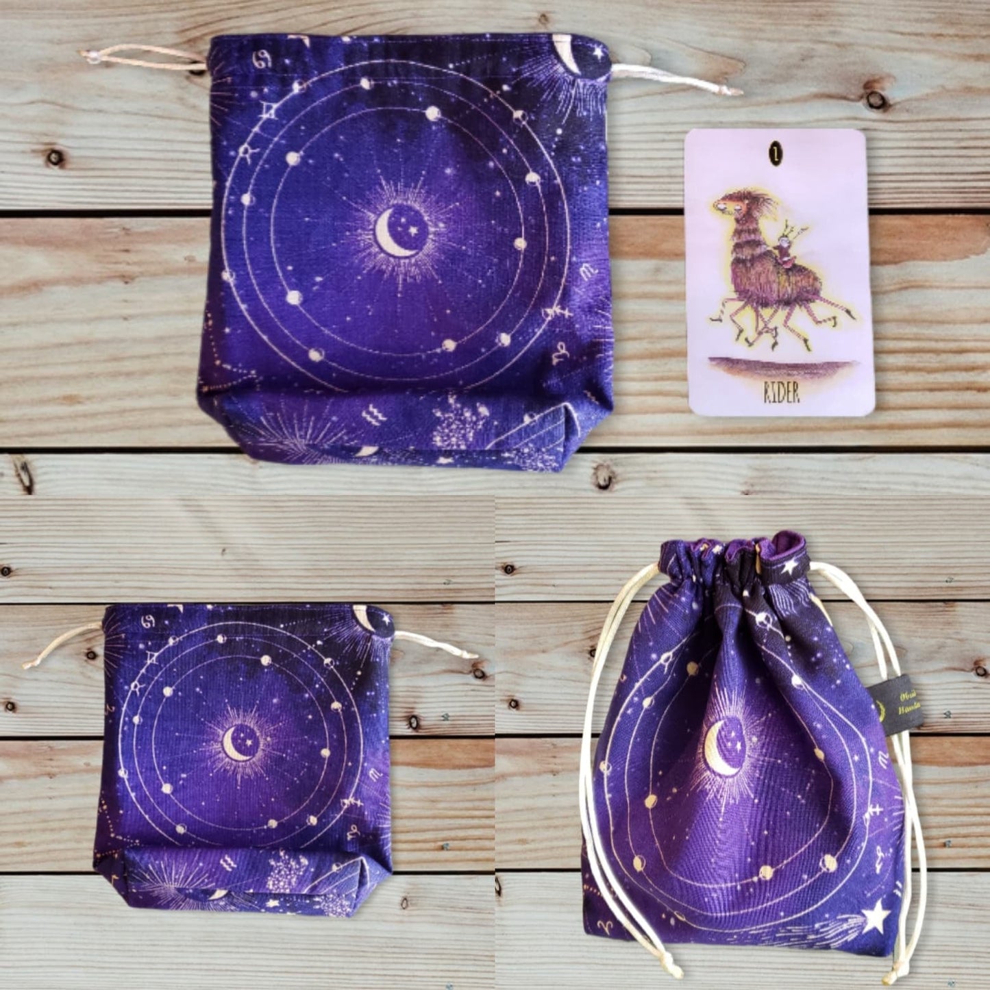 Purple Constellations, Zodiac, Sun & Moon Tarot Bag