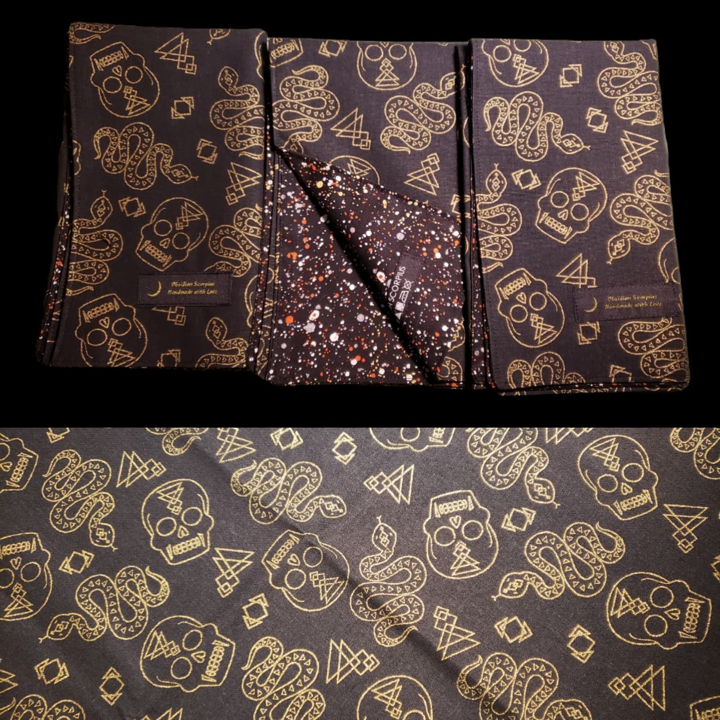 Metallic Snakes & Skulls Altar Cloth